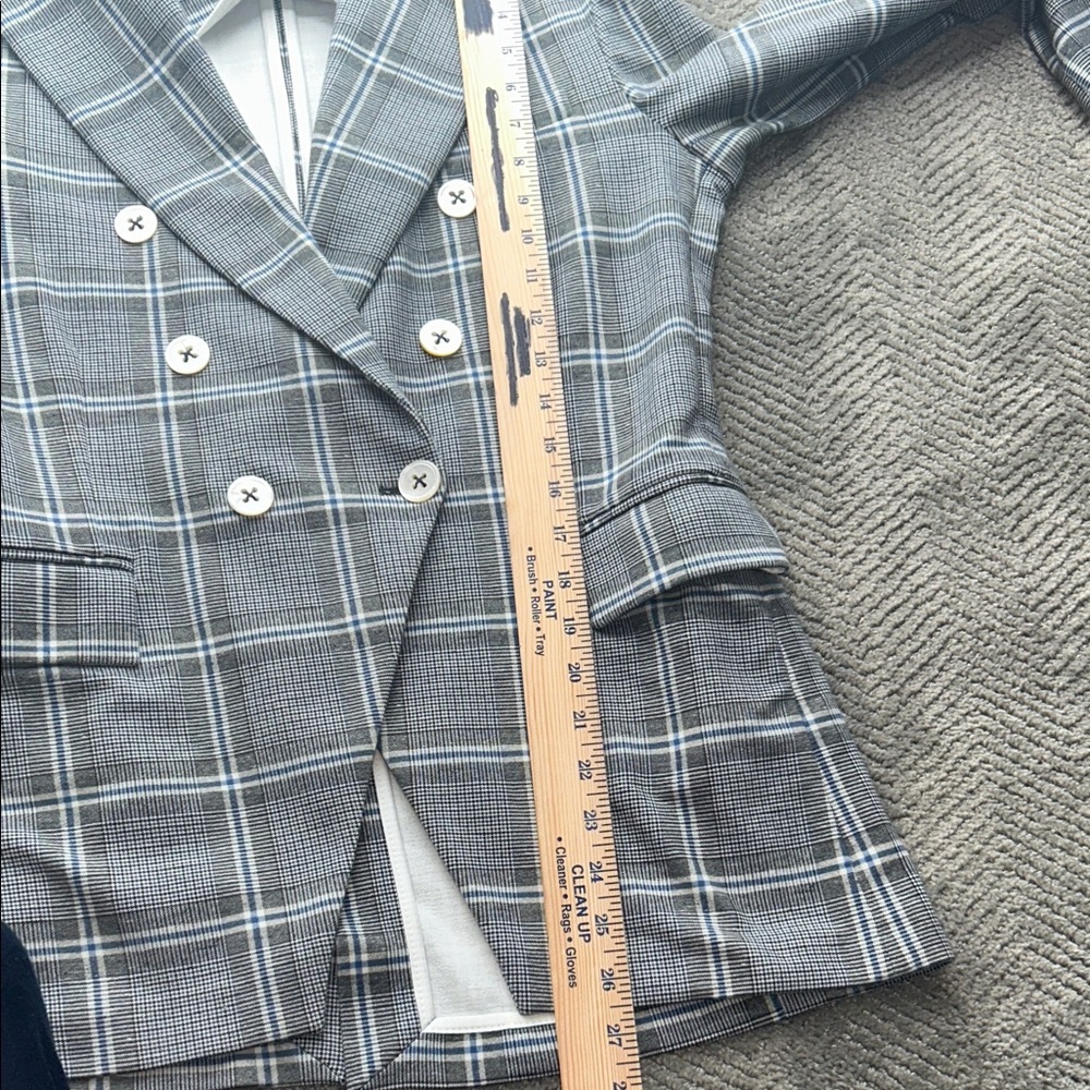 Circolo 1901 Double Breasted Plaid Blazer Blue Gray Made in Italy - Picture 13 of 14